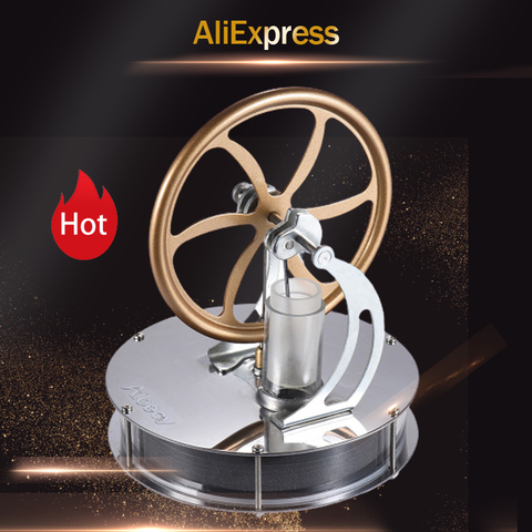 Aibecy Low Temperature Stirling Engine Motor Model Heat Steam Education DIY Model Toy Gift For Kids Craft Ornament Discovery Toy ► Photo 1/6