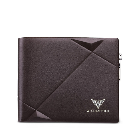 Williampolo Men's Slim Wallet Genuine Leather Mini Purse Casual Design Bifold Wallet Brand Short Slim Wallet ► Photo 1/5