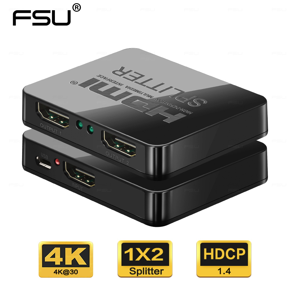 lav lektier Korrespondent serie HDCP 4K HDMI Splitter Full HD 1080p Video HDMI Switch Switcher 1X2 Split 1  in 2 Out Amplifier Dual Display For HDTV DVD PS3 Xbox - Price history &  Review | AliExpress
