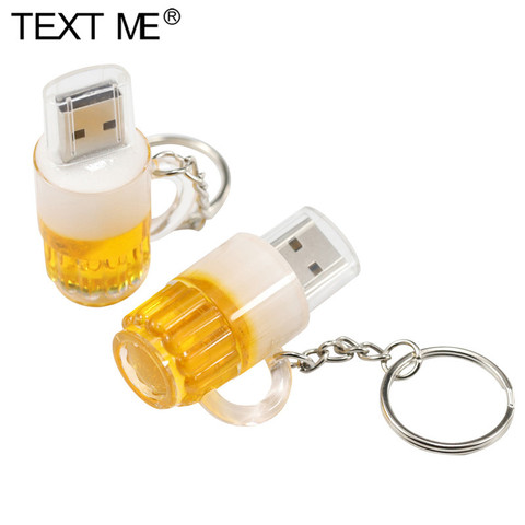 TEXT ME 64GB Creative Beer Mug Style USB2.0 4GB 8GB 16GB Pendrive USB Flash Drive Creative 32GB Pendrive Gift U Disk ► Photo 1/6