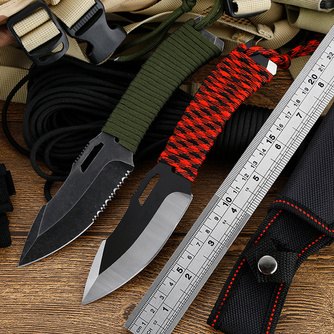 8.46'' Fixed Blade Hunting Knife Outdoor Survival Tactical Knife Camping Small Straight Knives with Sheath EDC Self-defense Tool ► Photo 1/4