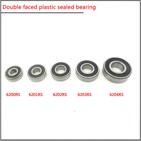 10Pcs/set 6200 6201 6202 6203 6204 6205RS High speed double-sided plastic sealed deep groove ball bearing Main bearing of motor ► Photo 1/6