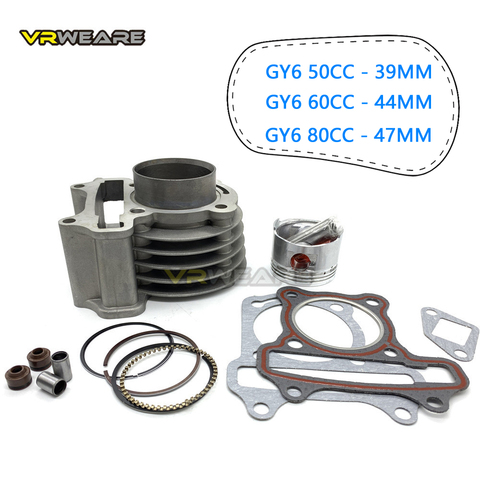 GY6 cylinder Kit 39mm 44mm 47mm Cylinder Piston Ring Set for 4 stroke Scooter Moped  GY6 50 60 80 cm3 ► Photo 1/5