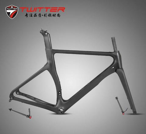 Bike Carbon Frame+Fork Twitter R3 Road 700c 18k Disc Brake Thru Axle C Brake QR Racking Road Pneumatic Broken Air ► Photo 1/6