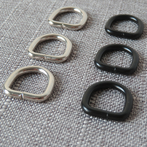 Inner Width 12mm Nickle Metal D Ring Half Round Buckle DIY Cat Pup Collar Bag Straps Belt Loop Clasp Sewing Cloth Accessories ► Photo 1/6