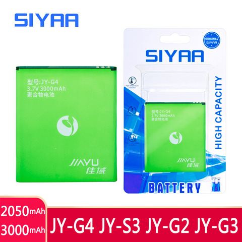 SIYAA Mobile Phone Battery JY-G4 JY-S3 JY-G2 JY-G3 For JIAYU G4 G4S G4T JYS3 S3 JYG2 G3 Replacement Lithium Polymer Batteria ► Photo 1/6