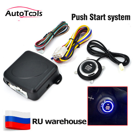 Autostart car start stop button Engine system push button keyless entry system 12v car alarm sysem ► Photo 1/6