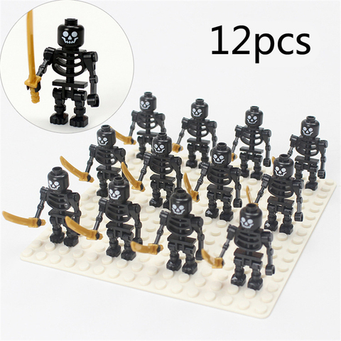 Ninja Skeleton medieval Castle Knight Warriors Skeletons Building Blocks Strong orcs Figures Collection Toy for Children ► Photo 1/6