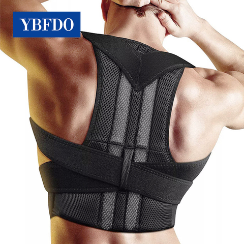 YBFDO Men Adjustable Adult Corset Back Posture Corrector Therapy Shoulder Lumbar Brace Spine Support Belt Posture Correction ► Photo 1/6