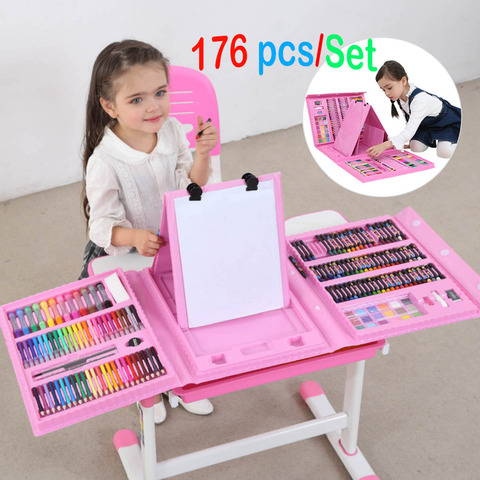 1 Set Kids Drawing Painting Art Box Set Colored Pencils Portable For  Children Beginner Painting Drawing Tool Supplies Stationery -  Crayons/water-color Pens - AliExpress