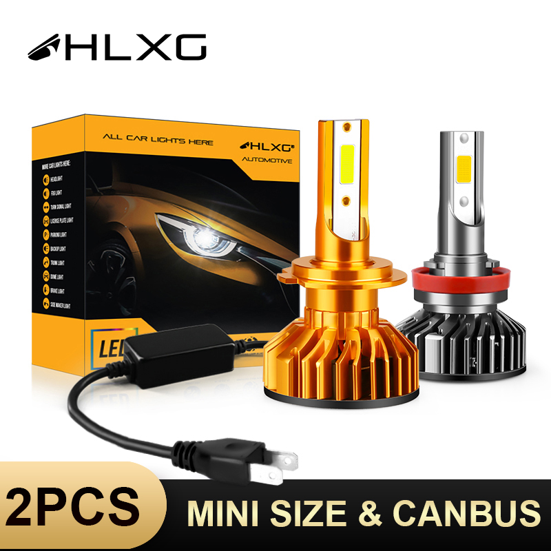 HLXG Mini Canbus lampada H4 H7 LED Car Headlight 200000LM 6000K 8000K Lamp  H1 9005 HB3 9006 HB4 H8 H9 H11 fog lights auto Bulbs