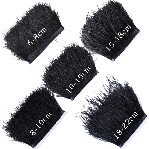 Customized Soft Fluffy Ostrich Feather Trim Ribbon Natural Black Feathers Fringe 6-22 CM Wedding Event Dresses Sewing Accessory ► Photo 1/6