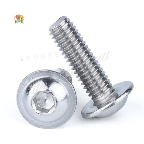 5-50Pcs M3 M4 M5 M6 M8 M10 304 Stainless Steel Half Round button Flange Head with Washer Inner Hex Socket allen Screws Bolt ► Photo 1/1