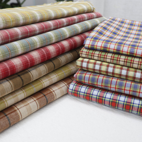 145x50cm Retro Yarn Dye Plaid Cotton Cotton Fabric Yarn-Dyed Making Men's and Women's Clothing Fabric Kids' Shirts Cloth ► Photo 1/6