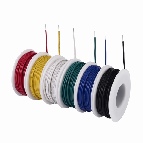 TUOFENG 22 awg Solid Wire-Solid Wire Kit-6 different colored 30 Feet spools 22 gauge Jumper wire- Hook up Wire Kit ► Photo 1/4