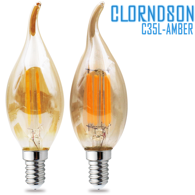 Vintage Dimmable E12 4W 6W Edison Filament Bulb LED Light Retro Candle Lamp 110V 