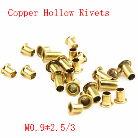 1000pcs M0.9*2.5 Copper Hollow Rivet 0.9mm Brand Double-sided Circuit Board PCB vias nails / Copper Corns ► Photo 1/3