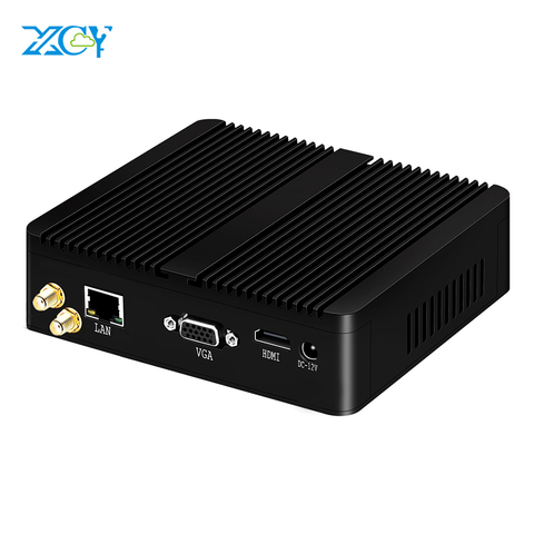 XCY Fanless Mini Pc Intel Celeron j1900 Win Windows 10 7 Linux Thin Client Minipc Pfsense Micro Lan Port Tv Desktop Computer NUC ► Photo 1/6