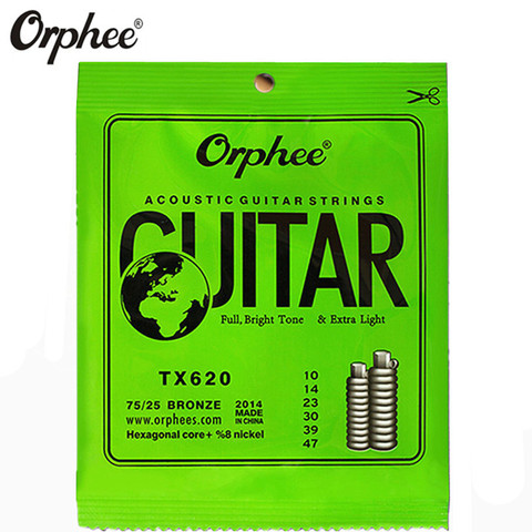 Orphee TX620 010-047 Acoustic Guitar Strings Hexagonal core+8% nickel Bronze Bright tone Extra light guitar Accessories ► Photo 1/6