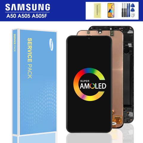 6.4'' Original For Samsung Galaxy A50 SM-A505FN/DS A505F/DS A505 Display Touch Screen Digitizer With Frame For Samsung A50 lcd ► Photo 1/6