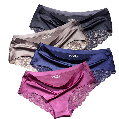 TEXIWAS 4pcs/lot Lace Panties Women Seamless Ladies Underwear Lace Briefs Sexy Panties for Women Comfort Lingerie Plus Size ► Photo 1/6