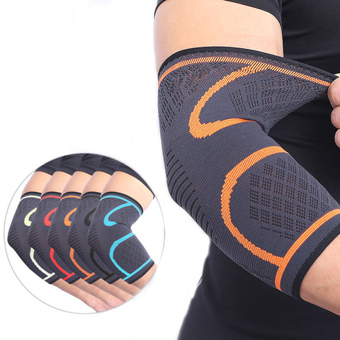 AOLIKES 1PCS Elbow Support Elastic Gym Sport Elbow Protective Pad Absorb Sweat Sport Basketball Arm Sleeve Elbow Brace ► Photo 1/6