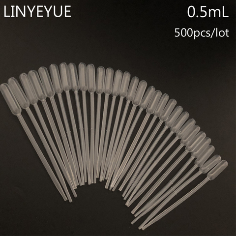 500pcs/pack 0.5ml Pasteur Pipette Disposable Safe Plastic Eye Dropper Graduated Transfer Pipettes for Lab Experiment Supplies ► Photo 1/6