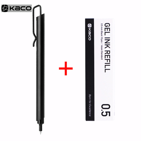 KACOGREEN Klip Metal Sign pen 0.5MM Black Ink Gel Pen With Pen Clip New Design pen For Office Business For Gift+Box ,Kaco refill ► Photo 1/6