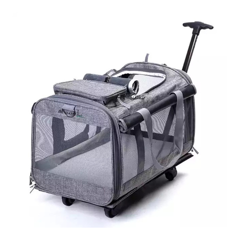 Pet Trolley Suitcase Bag With Wheels Outing Cat Bag Dog Bag Portable Breathable Bag Car Collapsible Large Pet Luggage Bag ► Photo 1/6