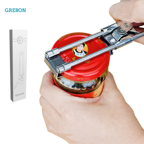 Bottle Opener Wall Can Opener Stainless Steel Manual Lid Corkscrew Lever Kitchen Gadget Adjustable Gripper Jar Multifunction Cap ► Photo 1/6