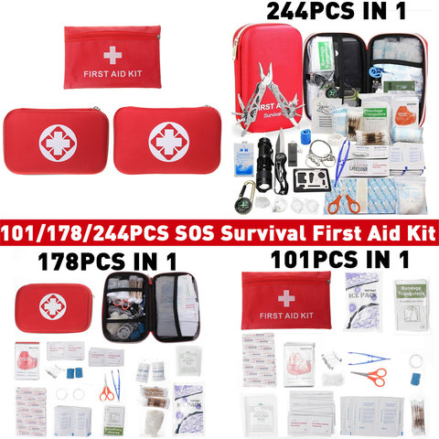 244/178/101 Pcs Emergency Survival Kit Mini Family First Aid Kit Sport Travel Kit Home Medical Survival Treatment Rescue Bag ► Photo 1/6
