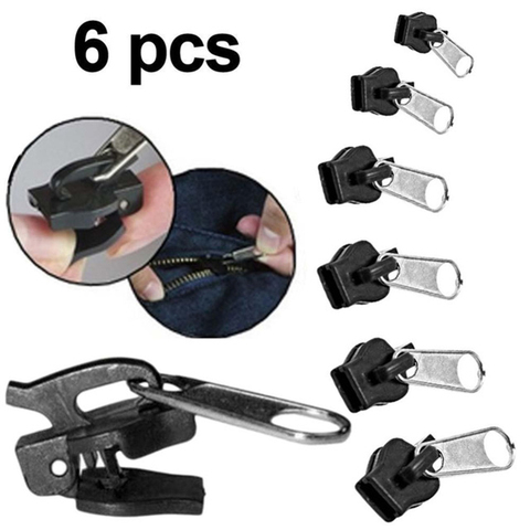 6 Pcs Replaces Zipper Universal Instant Fix Zipper Repair Kit Replacement Zip Slider Teeth Zippers For Clothes Purses Jackets ► Photo 1/6