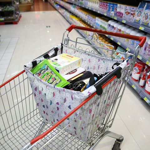 New product foldable reusable tote bag supermarket thickened trolley shopping cart portable grocery shopping eco-friendly bag ► Photo 1/6