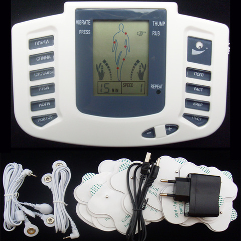 Russian Version Electronic Body Slimming Pulse Massage for Muscle Relax Pain Relief Stimulator Tens Acupuncture Therapy Mach ► Photo 1/6