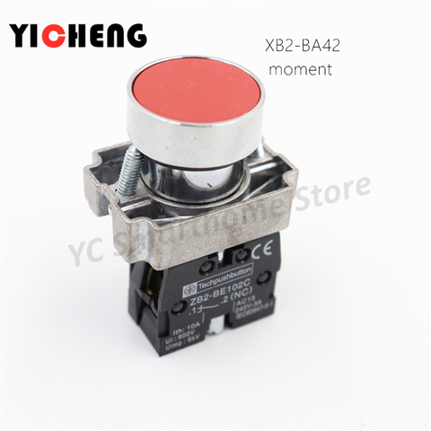 1Pcs  Momentary Push button switch 22mm 10A 240V~3A Circular small size Flat round Panel NC/NO Tech Push Button ► Photo 1/6