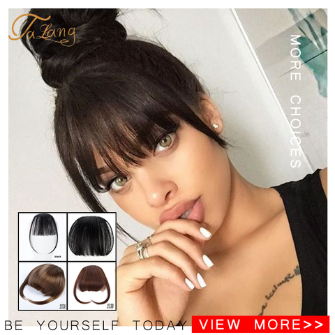 TALANG  Clip In Hair Bangs Hairpiece Neat Front False Fringe Clip In Bangs Hairpiece With High Temperature Synthetic Hair ► Photo 1/6