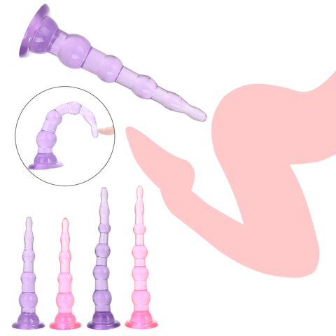 Erotic Jelly Dildo Anal Plug Anus Prostate Massage Butt Plug With Suction Cup No Vibrator Anal Bead Plug Sex Toy for Female Male ► Photo 1/6