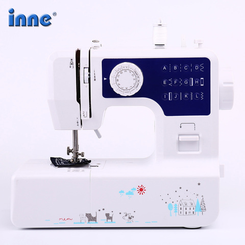 INNE Sewing Machine 12 stitches Mini Portable Household Night Light Foot Pedal Sew Two Thread Kit Electric Hight Quality ► Photo 1/6