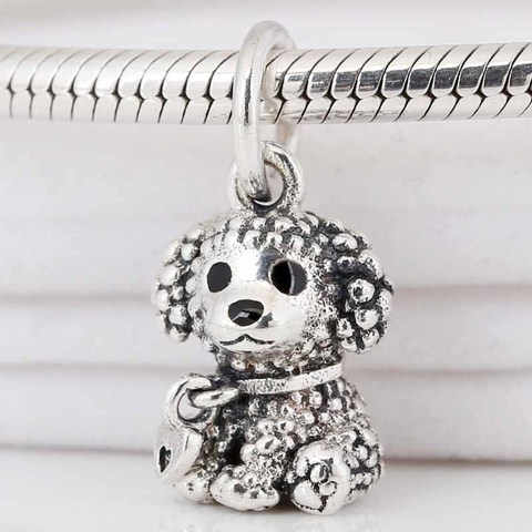 Original Poodle Puppy Dog With Heart Tag & Just Because Pendant Beads Fit 925 Sterling Silver Charm Pandora Bracelet Diy Jewelry ► Photo 1/4