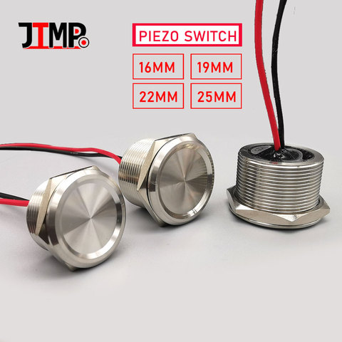 Stainless Steel Waterproof  Piezo Touch Switches 16mm 19mm 22mm 25mm Normal open Capacitive Momentary Push Button ► Photo 1/6
