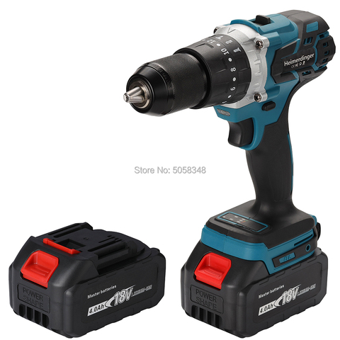 18V 13mm cordless impact drill 18V 13mm brushless impact drill 18V impact drill 18V screwdriver drill with two 4.0 Ah batteries ► Photo 1/6