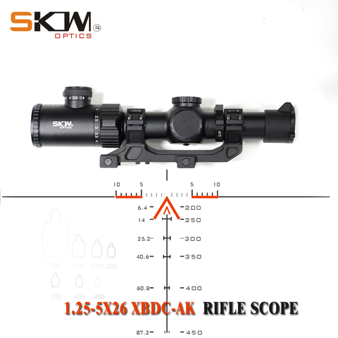 SKWoptics 1.25-5x26A Tactical riflescopes Hunting for AK AR, M4 Kalashnikov sight rifle scope BDC reticle  30mm one piece mount ► Photo 1/6