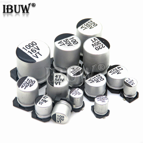 10PCS SMD Electrolytic capacitor aluminum 6.3V 10V 16V 25V 35V 50V 1UF 2.2UF 4.7UF 10UF 47UF 100UF 220UF 330UF 470UF 680UF ► Photo 1/5