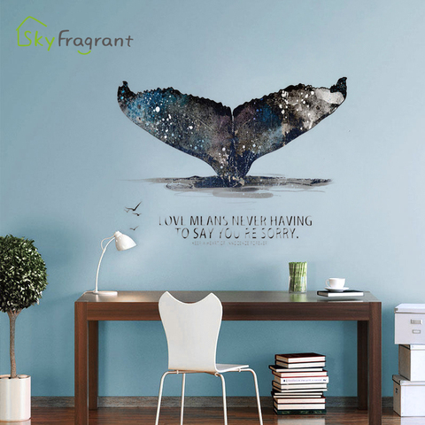 Creative personality wall sticker 3D stereo whale tail stickers bedroom living room decoration home wall decor house decoration ► Photo 1/6