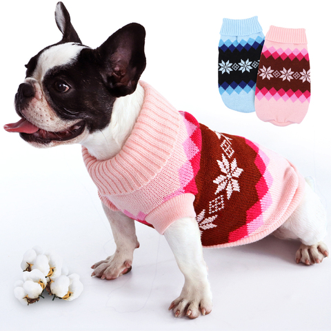 Dog Cat Sweater Christmas Puppy Dog Clothes Turtleneck Knitted Cat Clothing Clothes For Small Dogs French Bulldog Chihuahua ► Photo 1/6