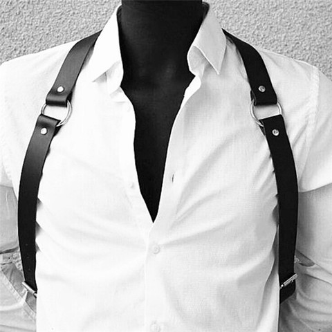 1pc Sexy Women Mature Men Gentleman Adjustable Leather Body Chest Harness Belt black Punk Fancy Costume Clothing Accessories ► Photo 1/6