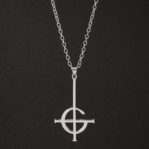 Mysterious Cross Ghost Destiny's Gate Key Pendant Necklace Punk Cross Ghoul chain Ghost Band Grucifix Pope emeritus Jewelry gift ► Photo 1/6