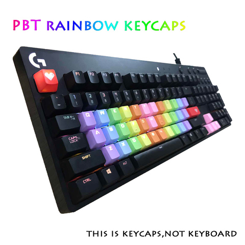 PBT Rainbow Keycaps 37-keys Shot Translucidus Backlight Mechanical Keyboard Key Cap for Cherry MX OEM Height New Arrival ► Photo 1/6