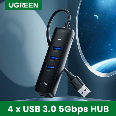 UGREEN USB HUB 3.0 2.0 HUB Ultra Mini 4 Port USB 3.0 Splitter Micro USB Hub Adapter for MacBook Pro Surface MateBook PC USB HUB ► Photo 1/6