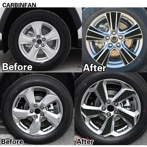 17 18 inch Carbon Fiber Wheel Rim Sticker Wheel Hub Waterproof stickers For Toyota RAV4 RAV 4 2022 ► Photo 1/6